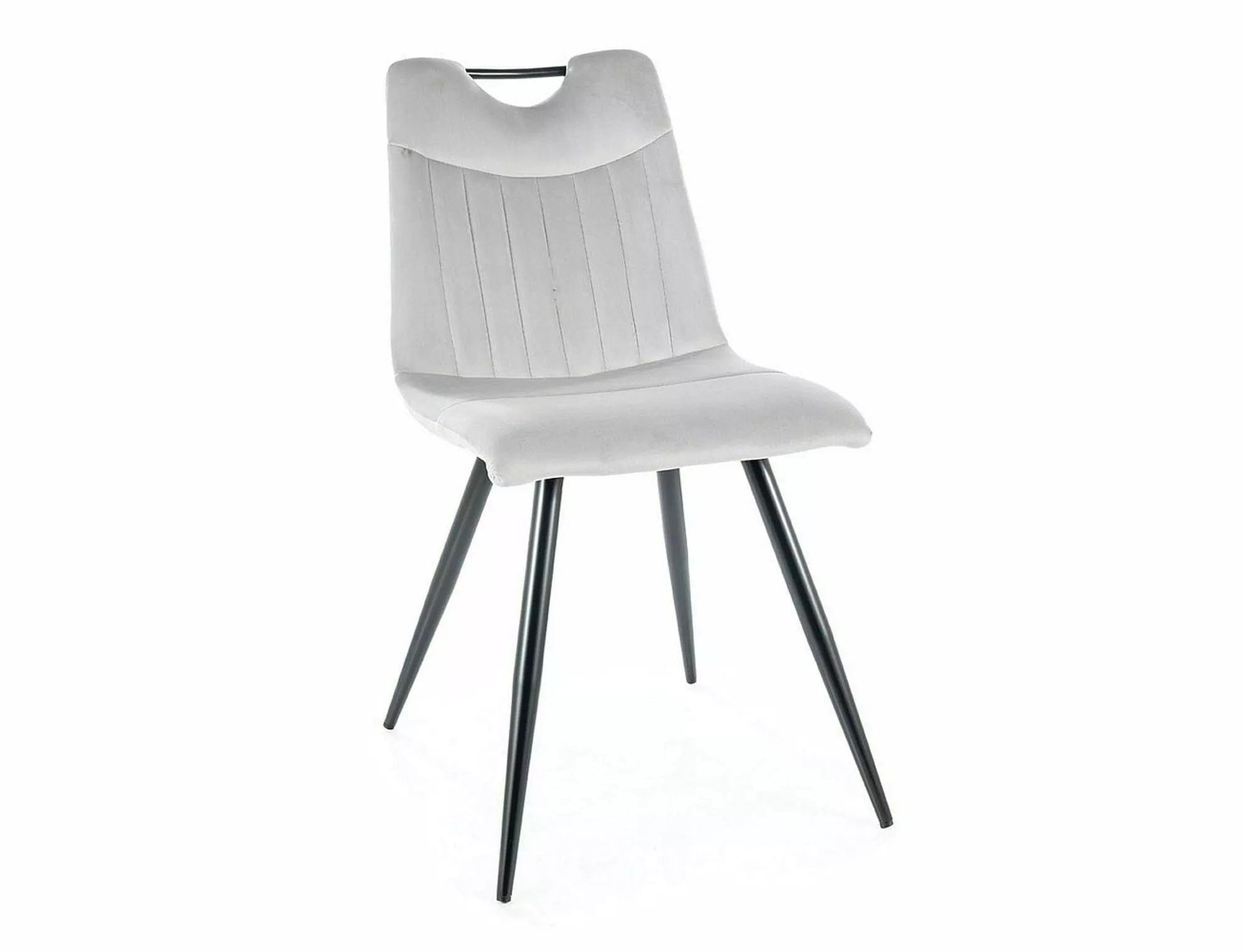 Sedia da pranzo in velluto Orfe Grigio