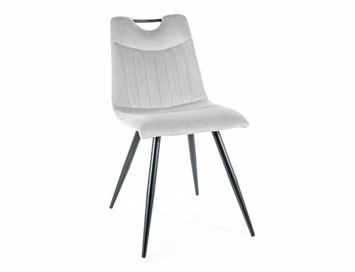 Sedia da pranzo in velluto Orfe Grigio