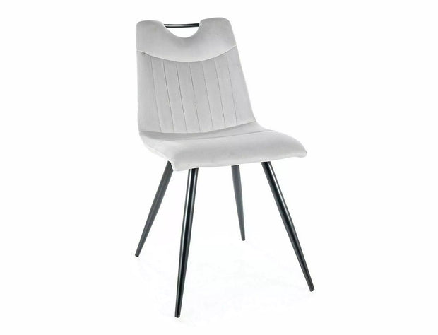 Sedia da pranzo in velluto Orfe Grigio