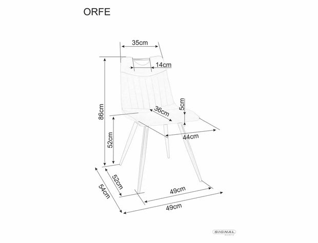 Sedia da pranzo in velluto Orfe Grigio (2)