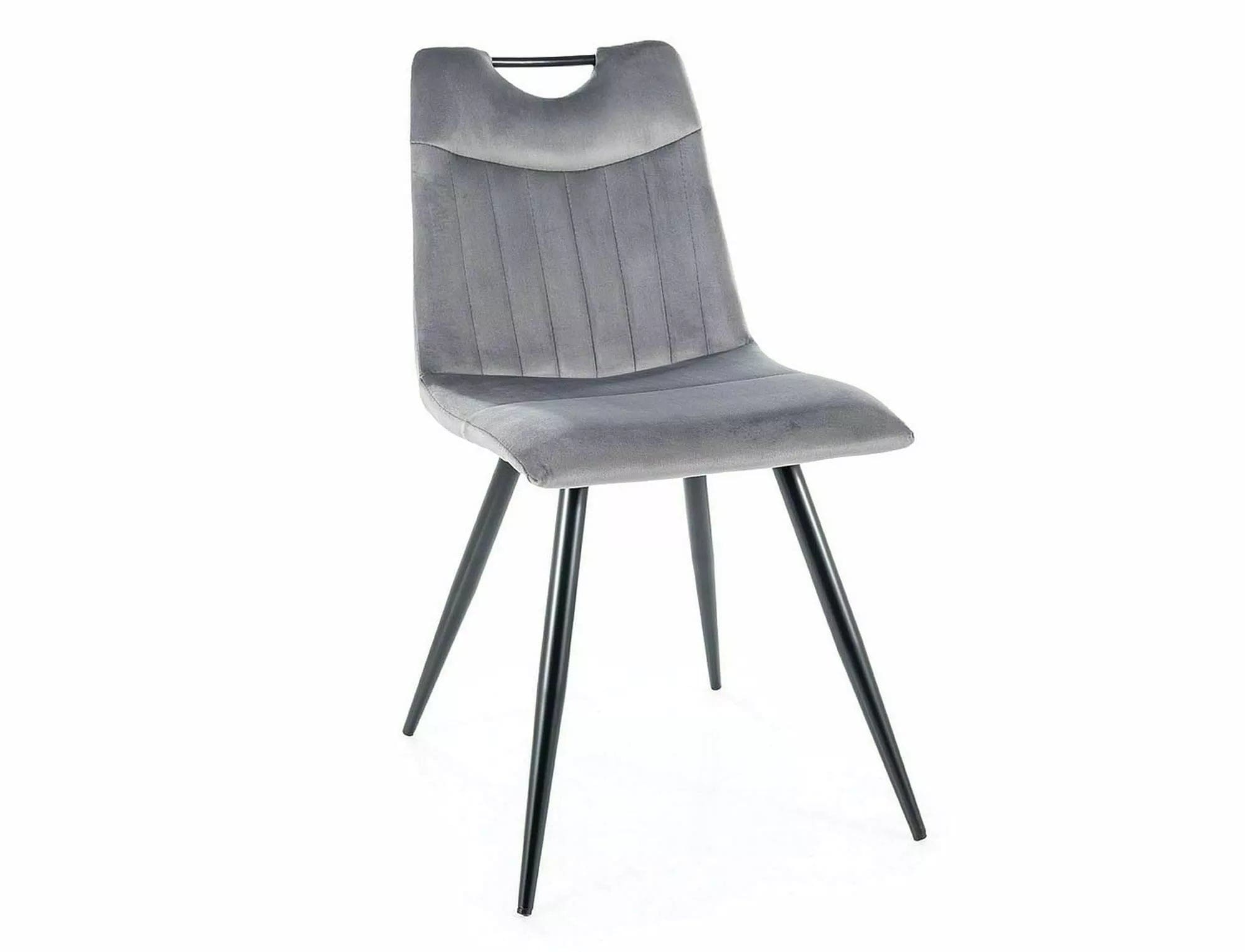 Sedia da pranzo in velluto Orfe Grigio
