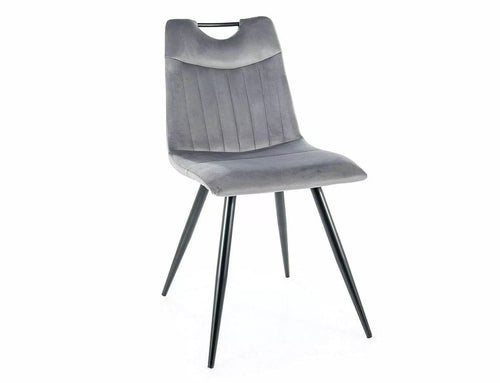 Sedia da pranzo in velluto Orfe Grigio
