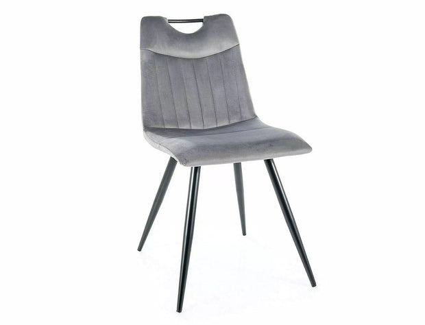 Sedia da pranzo in velluto Orfe Grigio