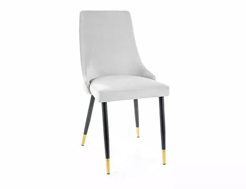 Sedia da pranzo in velluto Piano Grigio