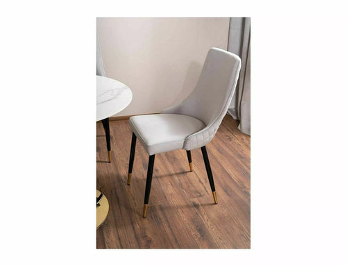 Sedia da pranzo in velluto Piano Grigio (1)