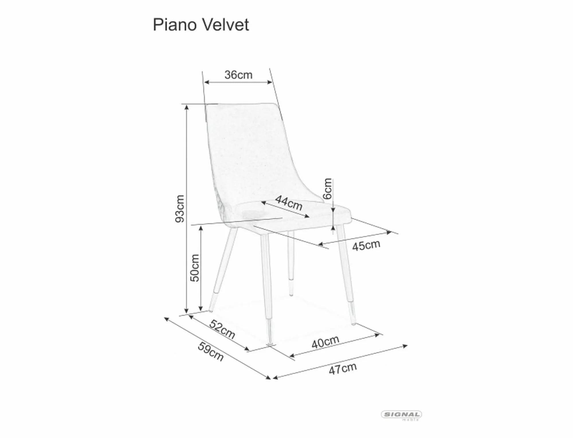 Sedia da pranzo in velluto Piano Grigio (2)