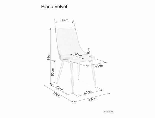 Sedia da pranzo in velluto Piano Grigio (2)