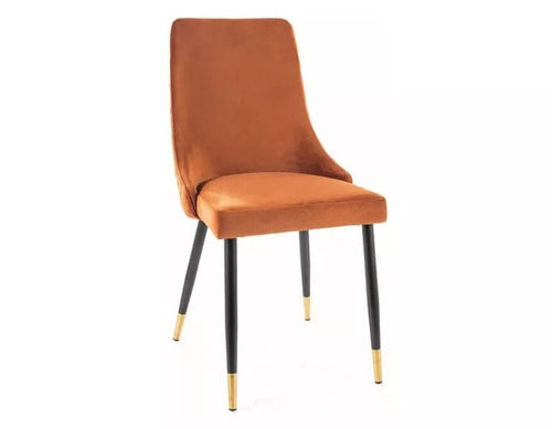 Sedia da pranzo in velluto Piano Marrone