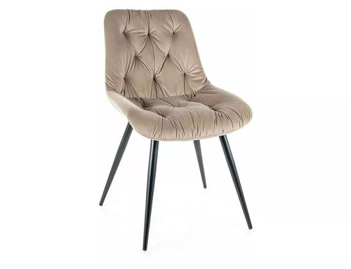 Sedia da pranzo in velluto Praga Beige