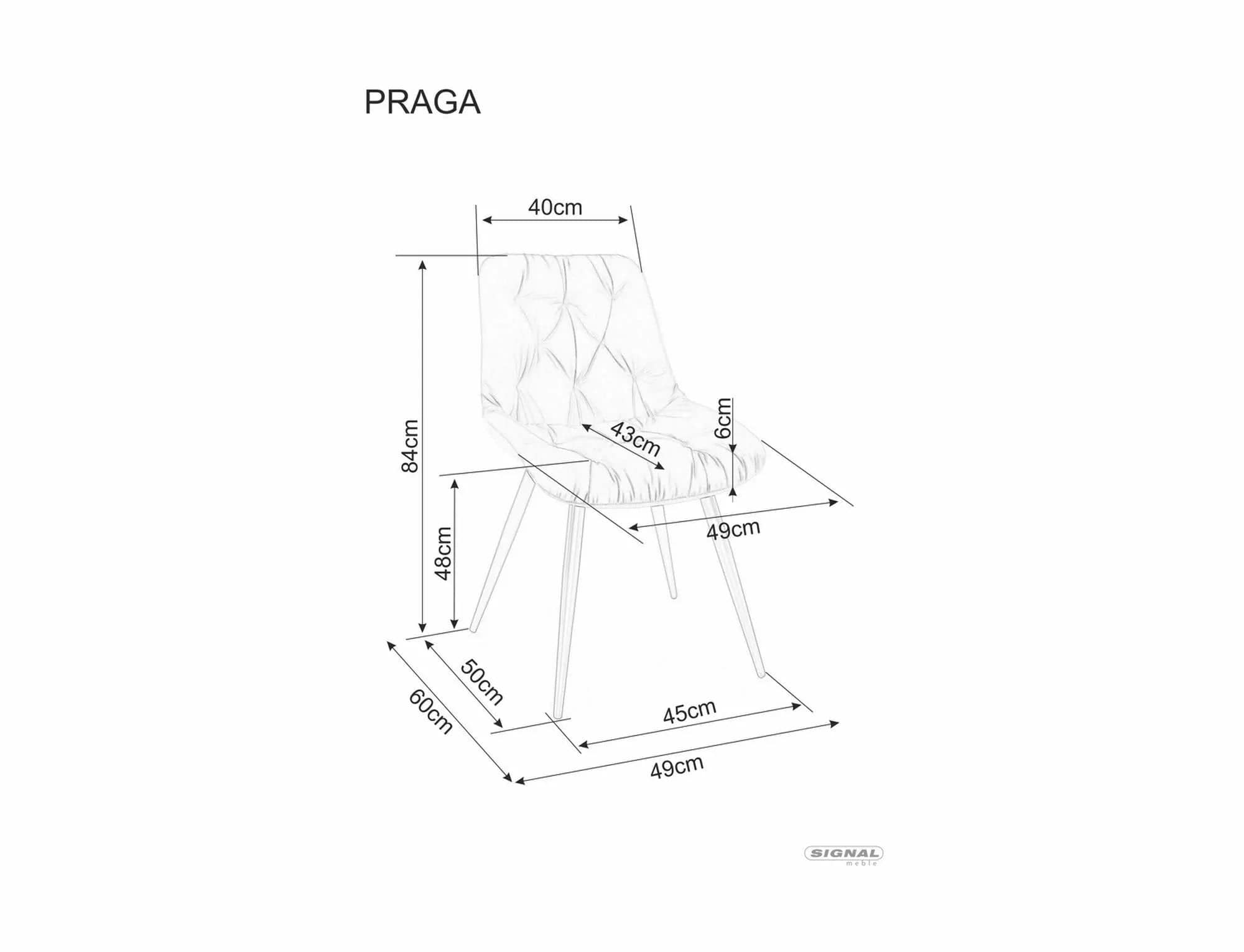 Sedia da pranzo in velluto Praga Beige (1)