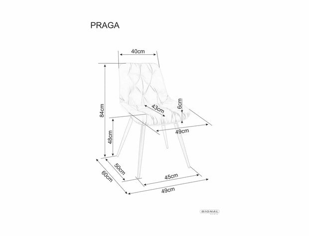 Sedia da pranzo in velluto Praga Beige (1)