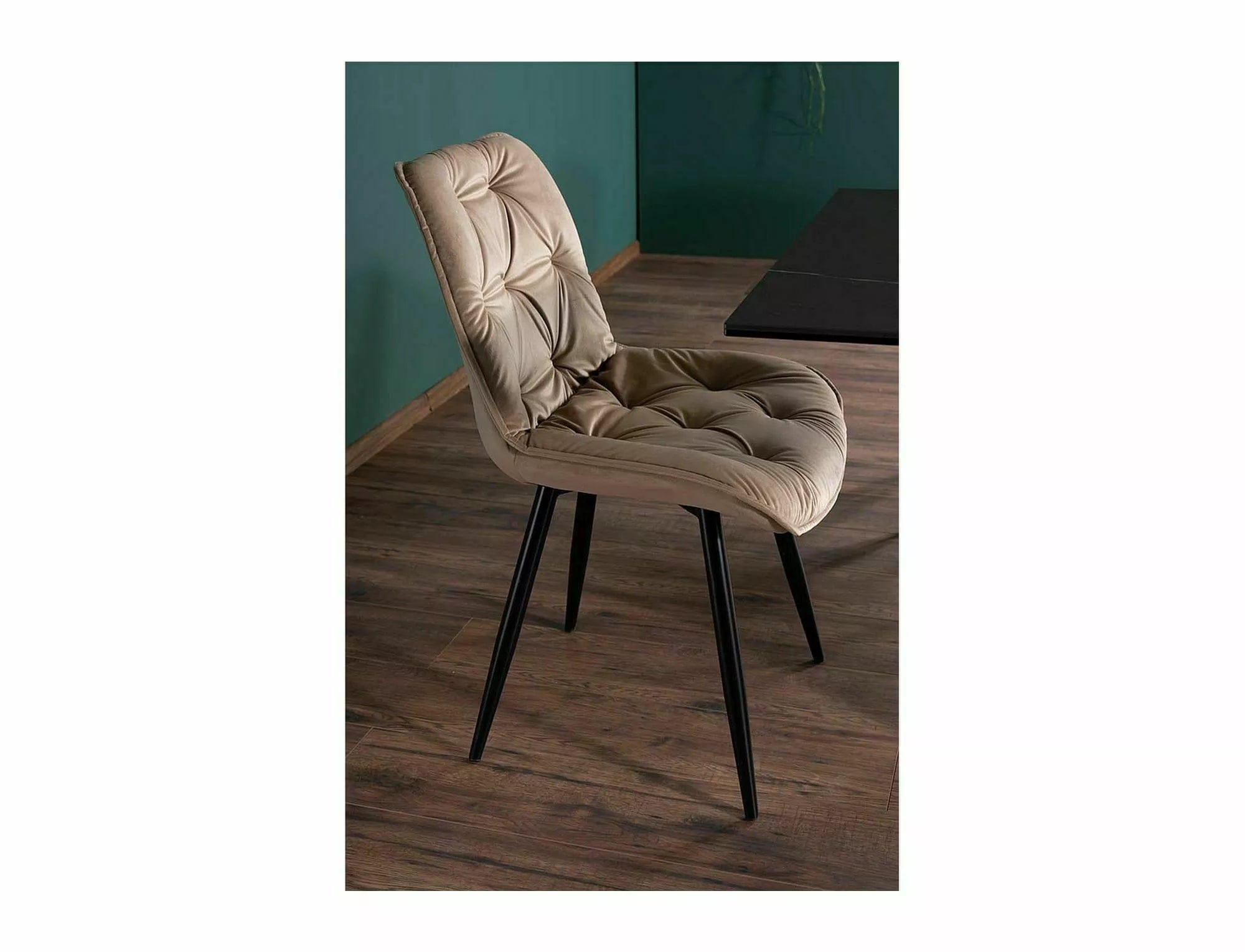 Sedia da pranzo in velluto Praga Beige (2)
