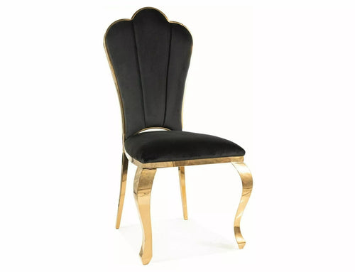 Sedia da pranzo in velluto Queen Nero (1)