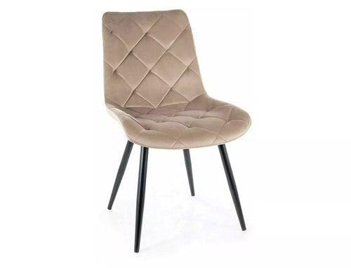 Sedia da pranzo in velluto Ralph Beige