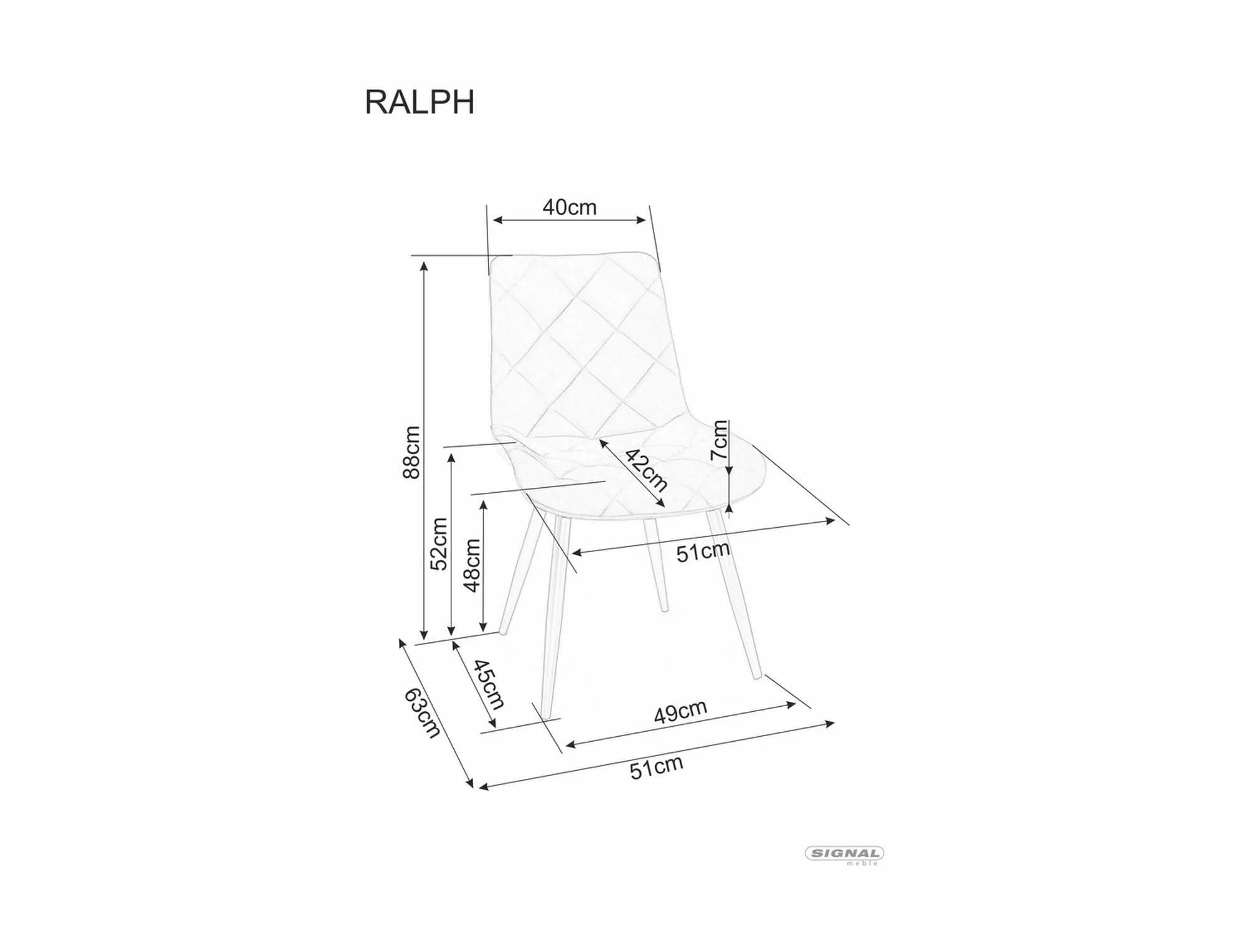 Sedia da pranzo in velluto Ralph Grigio (1)