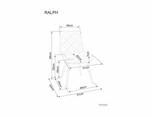 Sedia da pranzo in velluto Ralph Grigio (1)
