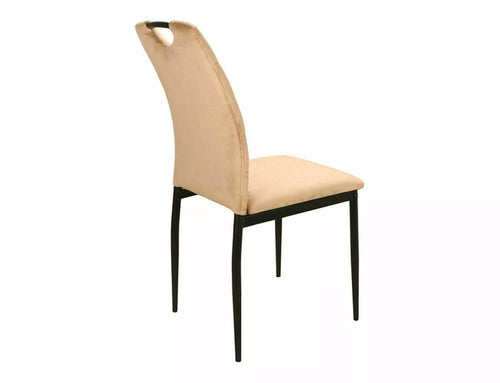 Sedia da pranzo in velluto Rip Beige (1)