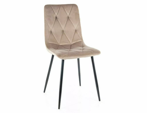 Sedia da pranzo in velluto Tom Beige
