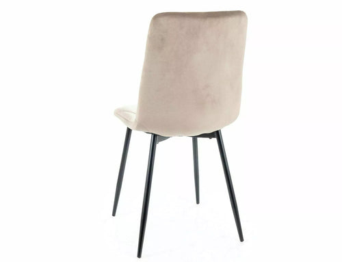 Sedia da pranzo in velluto Tom Beige (1)