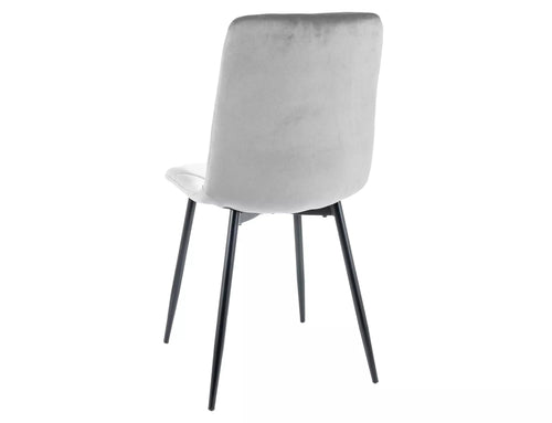 Sedia da pranzo in velluto Tom Grigio (1)
