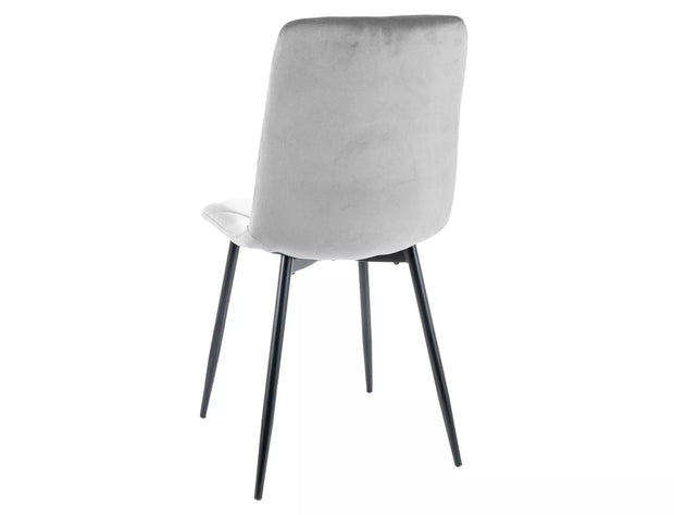 Sedia da pranzo in velluto Tom Grigio (1)