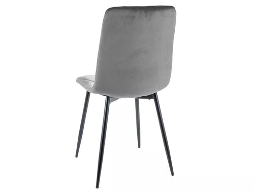 Sedia da pranzo in velluto Tom Grigio (1)