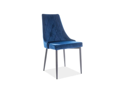 Sedia da pranzo in velluto Trisha B Blu