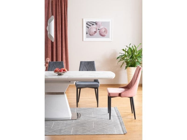Sedia da pranzo in velluto Trisha B Grigio (5)