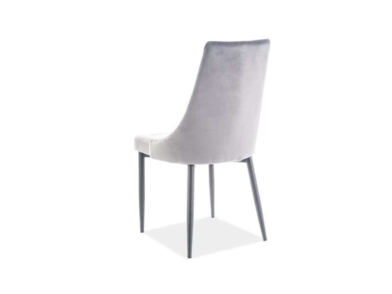 Sedia da pranzo in velluto Trisha B Grigio (6)