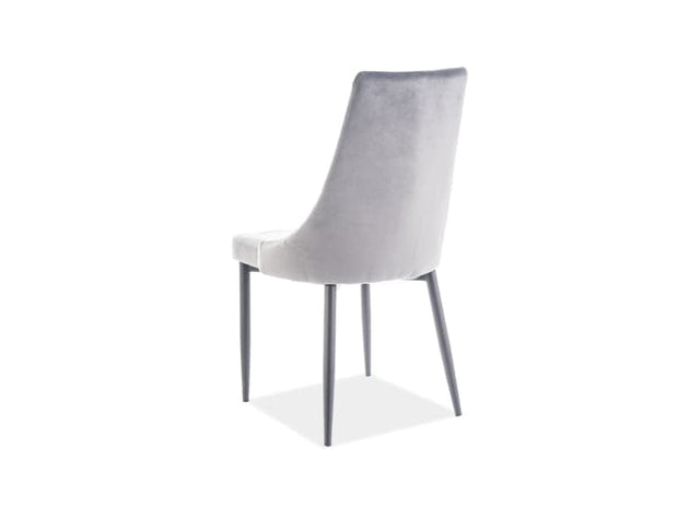 Sedia da pranzo in velluto Trisha B Grigio (6)