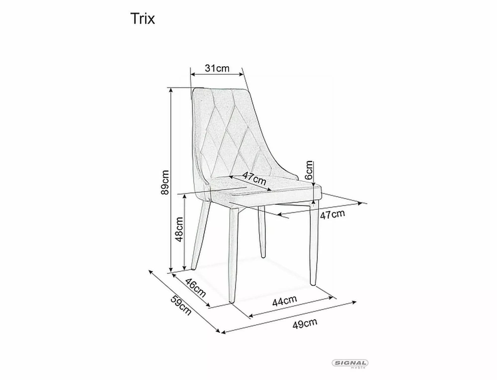 Sedia da pranzo in velluto Trix B Nero (1)