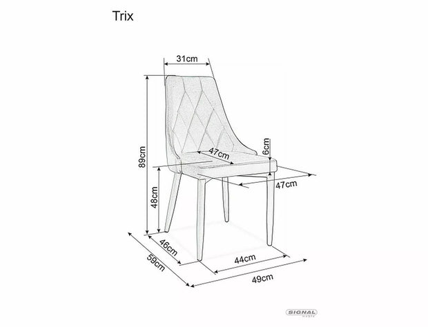 Sedia da pranzo in velluto Trix B Nero (1)