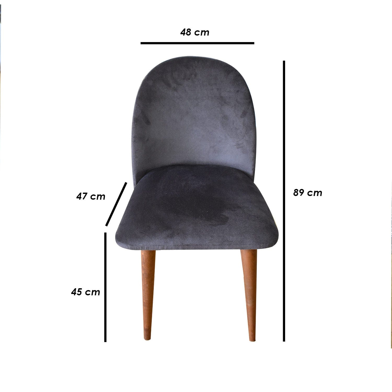 Sedia da pranzo in velluto Weiz Grigio (4)