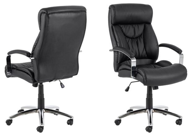 Actona Sedia da ufficio in ecopelle Benson Nero