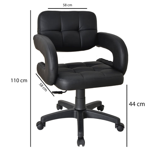Sedia da ufficio in ecopelle Burocci Cappa Nero (1)
