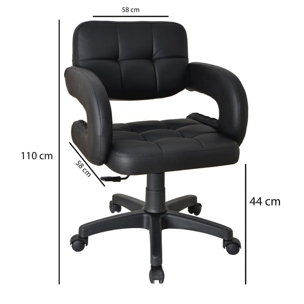 Sedia da ufficio in ecopelle Burocci Cappa Nero (1)