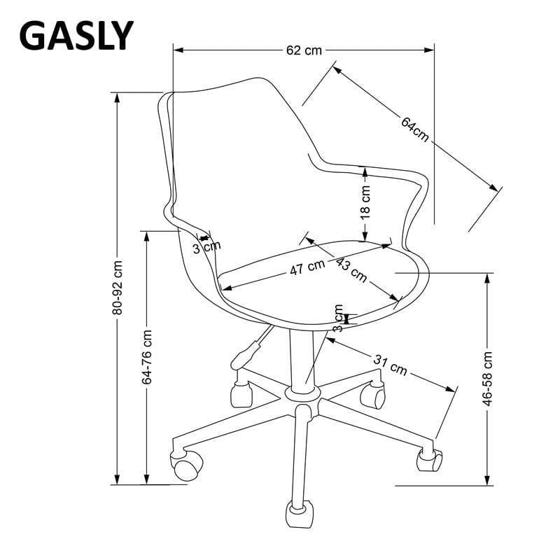 Sedia da ufficio in ecopelle Gasly Rosa (1)