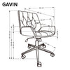 Sedia da ufficio in ecopelle Gavin Nero (4)