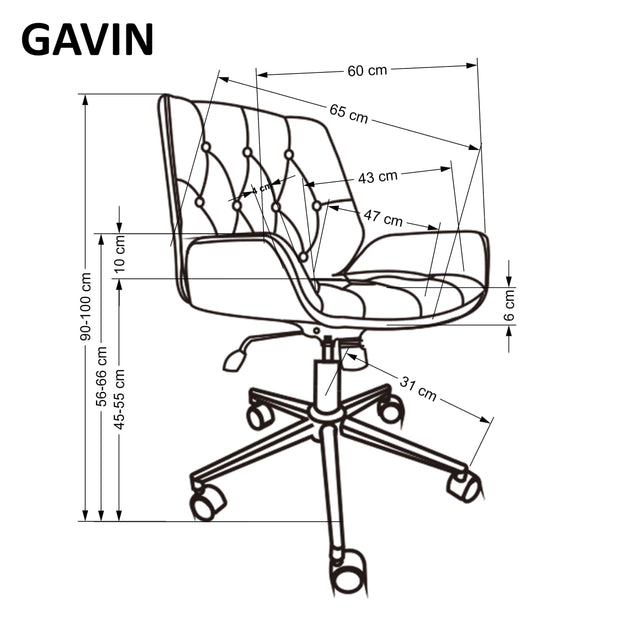 Sedia da ufficio in ecopelle Gavin Nero (4)