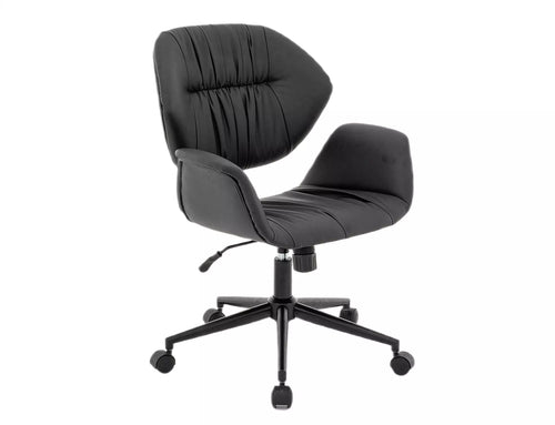 Sedia da ufficio in ecopelle Q-214 Nero