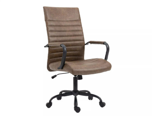 Sedia da ufficio in ecopelle Q-306 Marrone