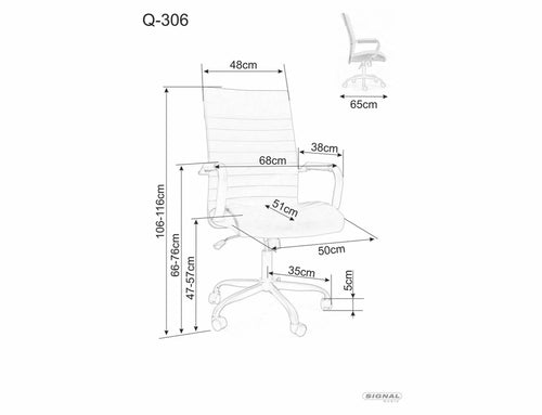 Sedia da ufficio in ecopelle Q-306 Marrone (1)
