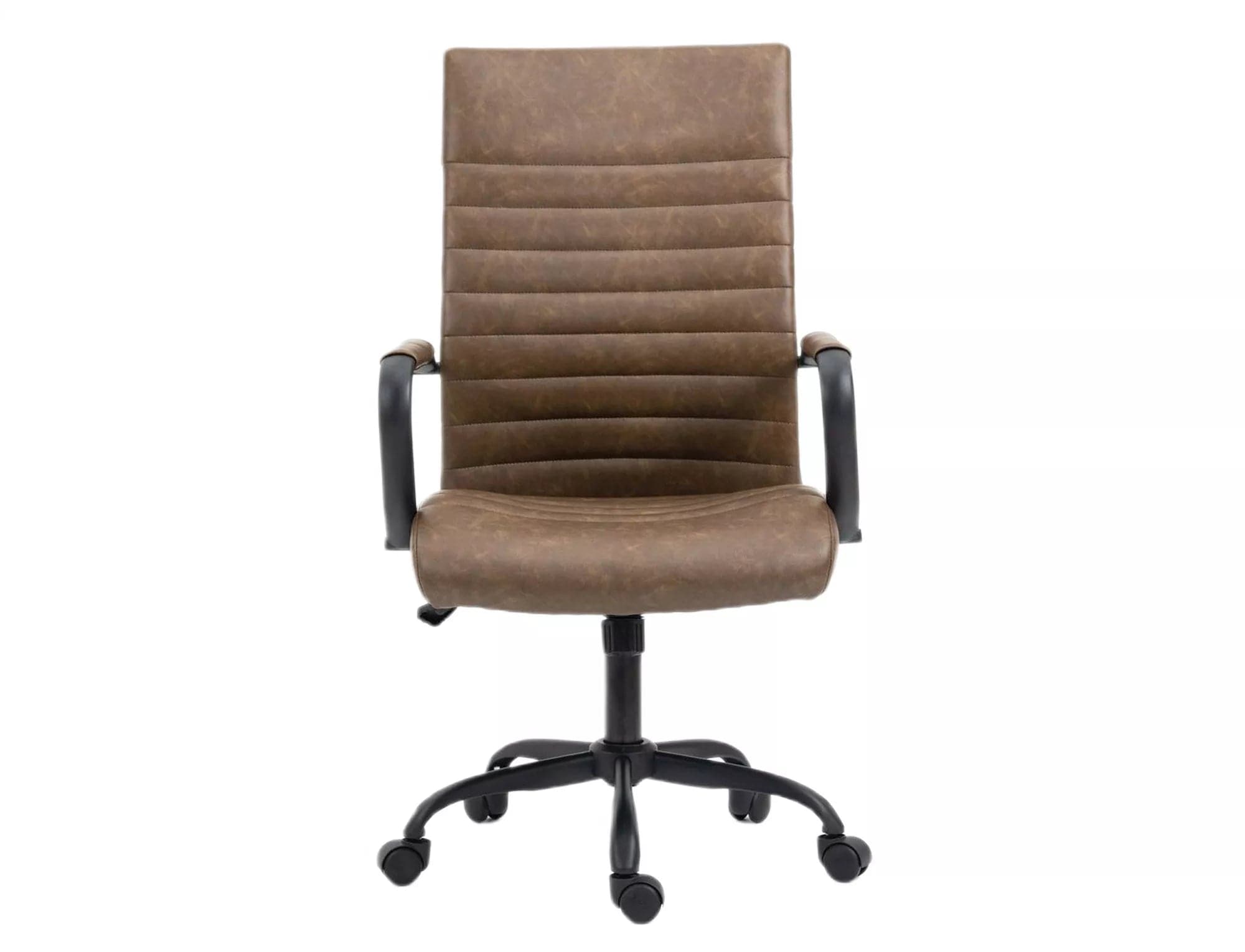 Sedia da ufficio in ecopelle Q-306 Marrone (2)