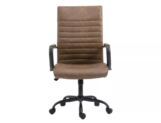 Sedia da ufficio in ecopelle Q-306 Marrone (2)