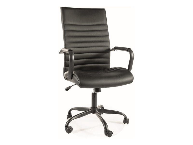 Sedia da ufficio in ecopelle Q-306 Nero