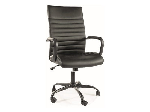 Sedia da ufficio in ecopelle Q-306 Nero