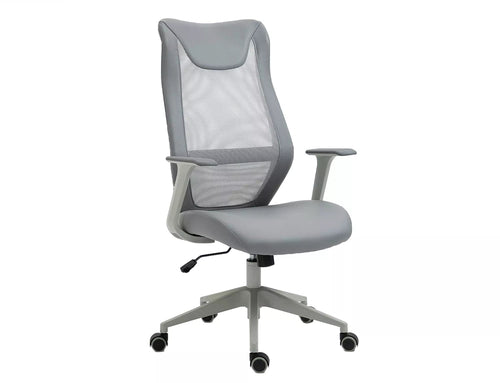 Sedia da ufficio in ecopelle Q-346 Grigio