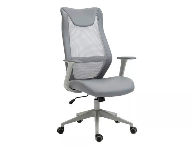 Sedia da ufficio in ecopelle Q-346 Grigio