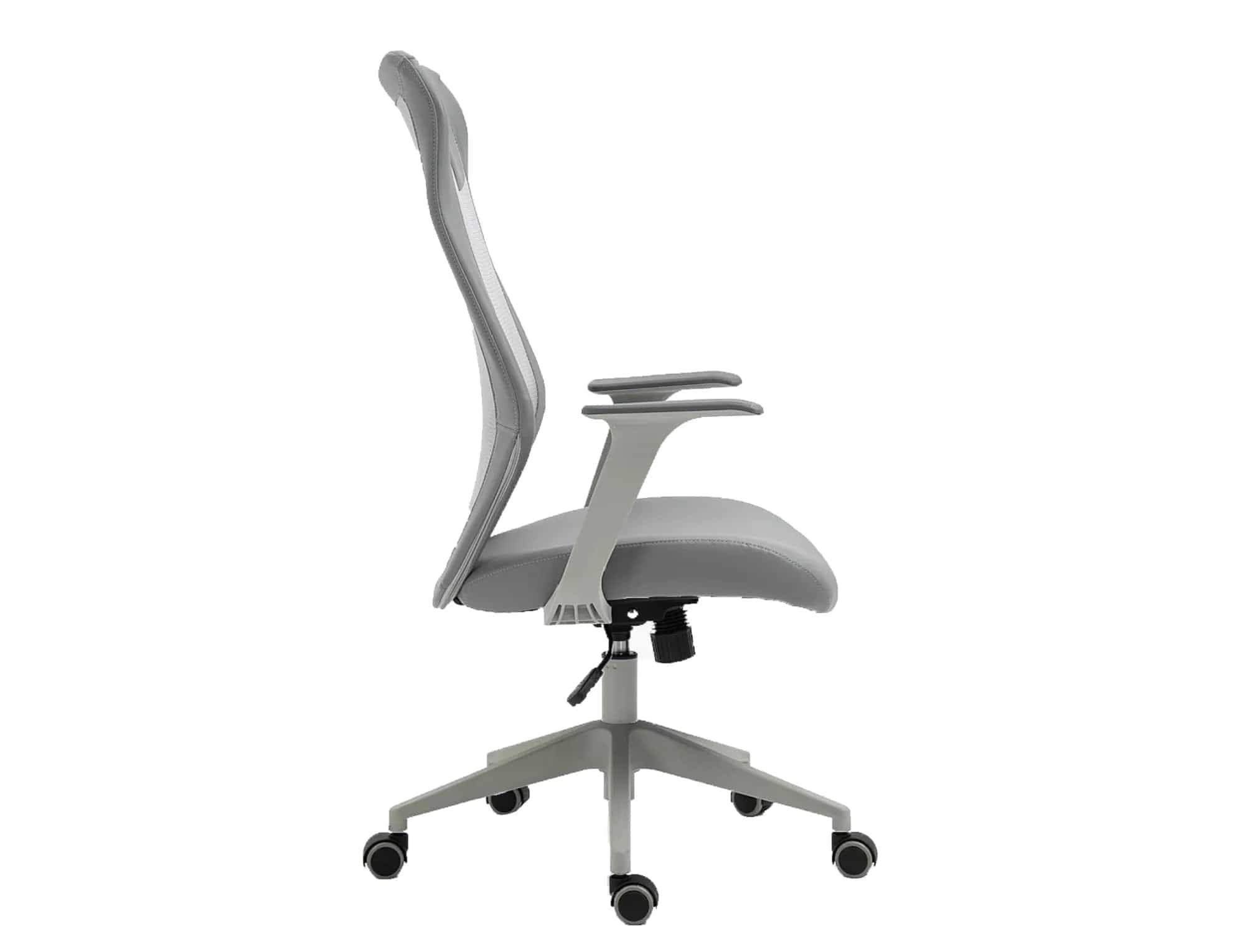 Sedia da ufficio in ecopelle Q-346 Grigio (1)