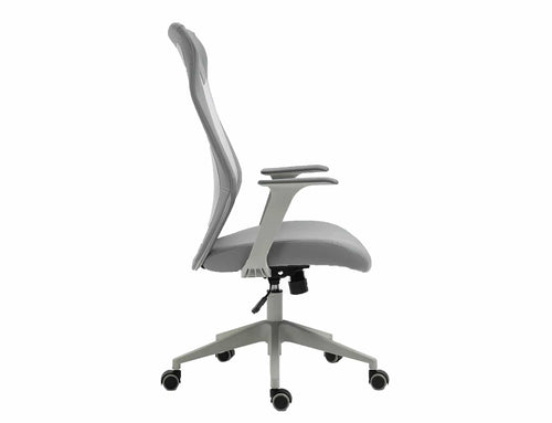 Sedia da ufficio in ecopelle Q-346 Grigio (1)